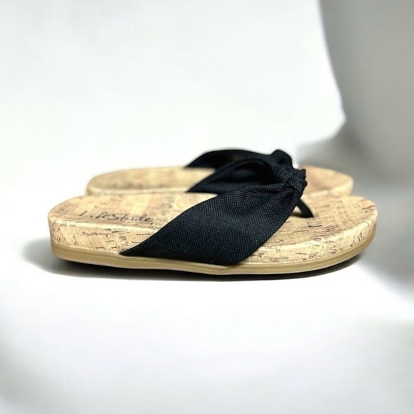 🌻NEW w/box Life Stride Velocity 2.0 Women's Happy Black Thong Sandals Size 10 - Picture 5 of 10